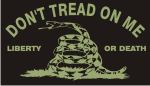 DONT TREAD ON ME GREEN ON BLACK PCX PATCH