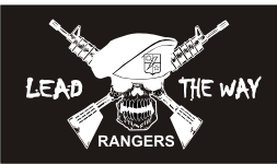 RANGERS LEAD THE WAY WHITE ON BLACK PCX PATCH