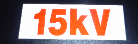 15 KILO VOLT REFLECTIVE TRANSFORMER DECAL.png (42743 bytes)