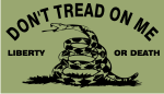 DONT TREAD ON ME BLACK ON OD GREEN PCX PATCH