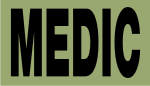 MEDIC BLACK ON OD GREEN PCX PATCH