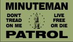 MINUTEMAN PATROL BLACK ON OD GREEN PCX PATCH