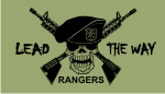 RANGERS LEAD THE WAY BLACK ON OD GREEN PCX PATCH