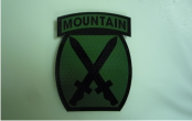 10TH MOUNTAIN 2 5/8 X 3 1/2 OD GREEN ON MAGIC BLACK 