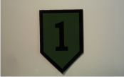 1ST INFANTRY 2 1/2 3 3/4 MAGIC BLACK ON OD GREEN