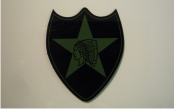 2ND INFANTRY 3 1/2 X 4 1/4 IR OD GREEN ON MAGIC BLACK