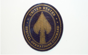 SPECIAL OPERATIONS COMMAND 2 1/2 X 3 METTALIC GOLD ON MAGIC BLACK