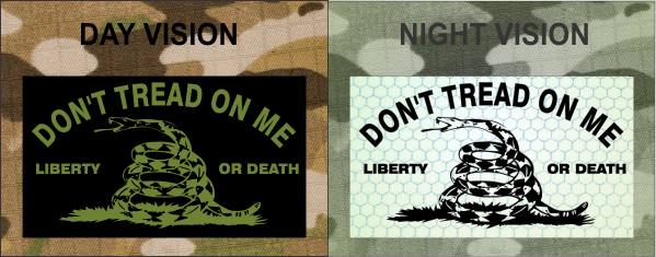 Don't Tread on Me OD Green on IR Magic Black SolasX Patch