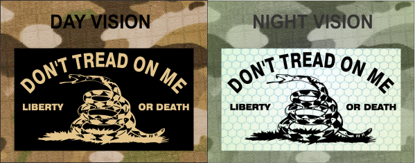 Don't Tread on Me Tan on IR Magic Black SolasX Patch