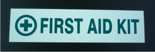 FIRST AID KIT DECAL 9X2