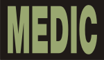 MEDIC GREEN ON BLACK PCX PATCH