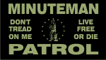MINUTEMAN PATROL GREEN ON BLACK PCX PATCH