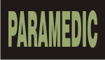 PARAMEDIC GREEN ON BLACK PCX PATCH