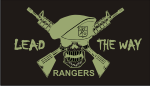RANGERS LEAD THE WAY GREEN ON BLACK PCX PATCH