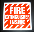 REFLECTIVE FIRE EXTINGUISHER INSIDE 4X4 DECAL