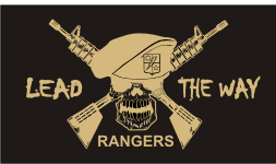 RANGERS LEAD THE WAY PCX PATCH TAN ON BLACK