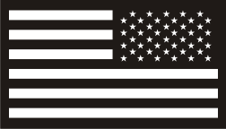 USA FLAG REVERSE WHITE ON BLACK PCX PATCH