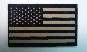 USA RIGHT OLD TAN ON MAGIC BLACK 3 1/2 X 2 1/8