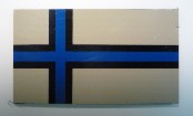 NORWAY BLUE PLUS MAGIC BLACK ON TAN 3 1/2 X 2