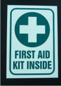 FIRST AID KIT INSIDE 5 X 3.5 DECAL