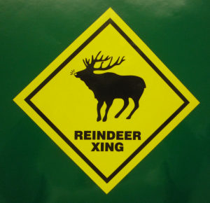 REFLECTIVE REINDEER XING DECAL