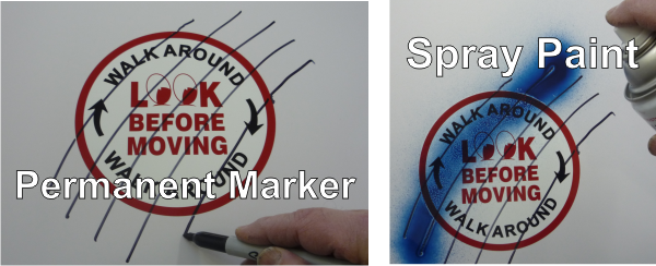 walk around vehicle decal wipes clean