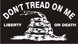 DONT TREAD ON ME WHITE ON BLACK PCX PATCH