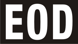 EOD WHITE ON BLACK PCX PATCH