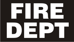 FIRE DEPT WHITE ON BLACK PCX PATCH