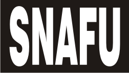 SNAFU WHITE ON BLACK PCX PATCH