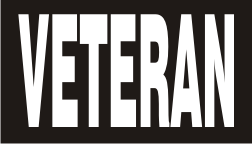 VETERAN WHITE ON BLACK PCX PATCH